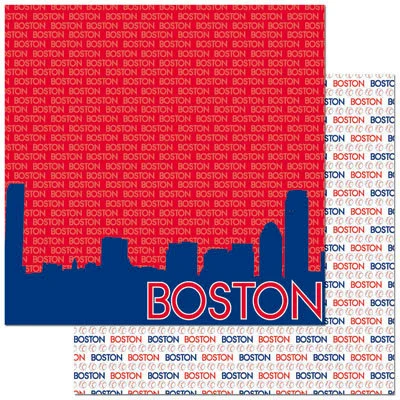 Reminisce - Passports Collection - 12 x 12 Double Sided Paper - Boston 1 Reminisce - Passports Collection - 12 x 12 Double Sided Paper - Boston