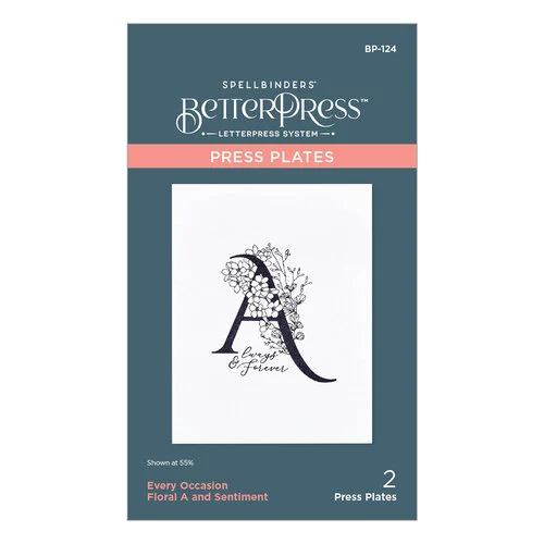 Spellbinders - Every Occasion Floral Alphabet Collection - Press Plate - A
