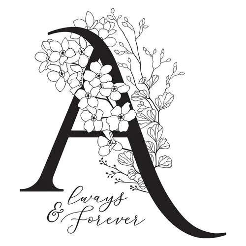 Spellbinders - Every Occasion Floral Alphabet Collection - Press Plate - A