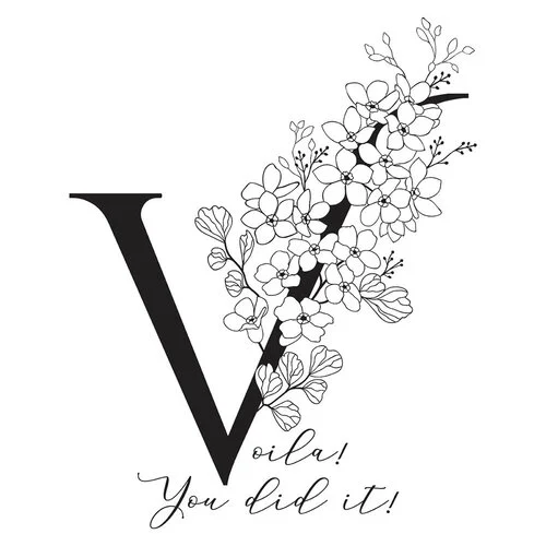 Spellbinders - Every Occasion Floral Alphabet Collection - Press Plate - V