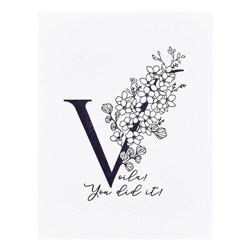 Spellbinders - Every Occasion Floral Alphabet Collection - Press Plate - V