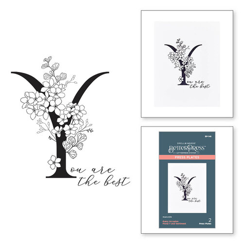 Spellbinders - Every Occasion Floral Alphabet Collection - Press Plate - Y