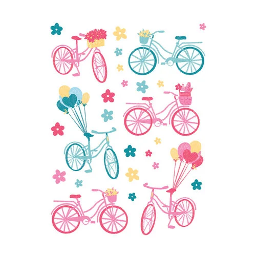 Hero Arts - Hero Transfers - Floral And Balloon Bicycles