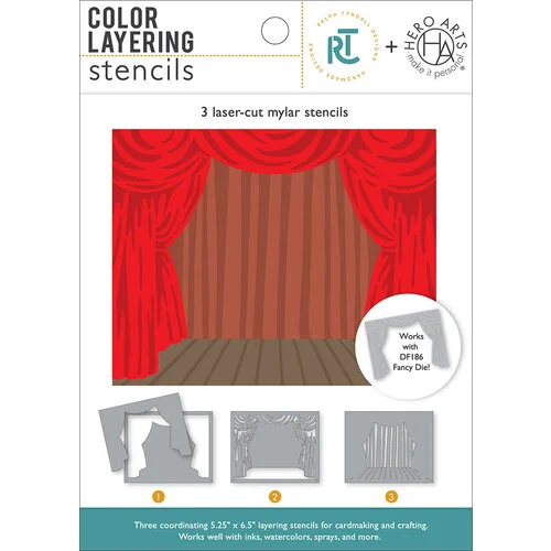 Hero Arts - Ralph Tyndall - Stencils - Stage Curtain 1 Hero Arts - Ralph Tyndall - Stencils - Stage Curtain