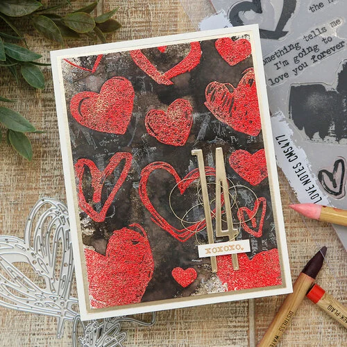 Stampers Anonymous - Tim Holtz - Cling Mounted Rubber Stamp Set - Love Notes