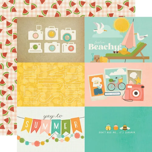 Simple Stories - Summer Snapshots Collection - 12 x 12 Double Sided Paper - 4 x 6 Elements