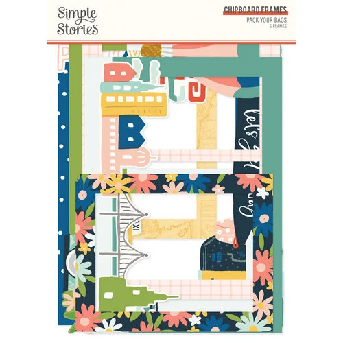 Simple Stories - Pack Your Bags Collection - Chipboard Frames