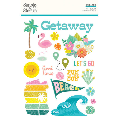 Simple Stories - Just Beachy Collection - Rub Ons 1 Simple Stories - Just Beachy Collection - Rub Ons