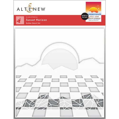 Altenew - Builder Stencil - 2 in 1 Set - Sunset Horizon