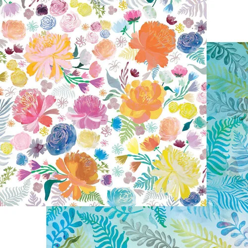 Fancy Pants Designs - Bloom Collection - 6 x 12 Double Sided Paper - Painterly Posies 1 Fancy Pants Designs - Bloom Collection - 6 x 12 Double Sided Paper - Painterly Posies