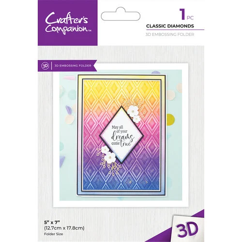 Crafter's Companion - 3D Embossing Folder - Classic Diamonds