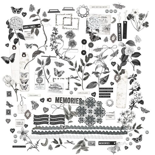49 and Market - Color Swatch Charcoal Collection - Laser Cuts Elements 2 49 and Market - Color Swatch Charcoal Collection - Laser Cuts Elements