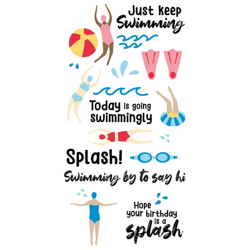 Sizzix - Catherine Pooler Designs - Clear Stamps - Synchronized Swimmers 1 Sizzix - Catherine Pooler Designs - Clear Stamps - Synchronized Swimmers