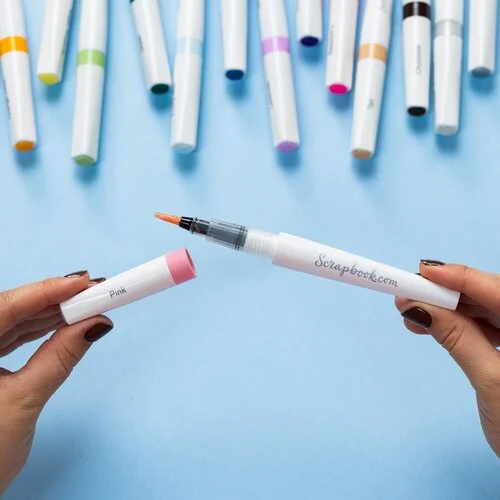 Scrapbook.com - Glitter Brush Marker Set - Pinks - 3 Pack