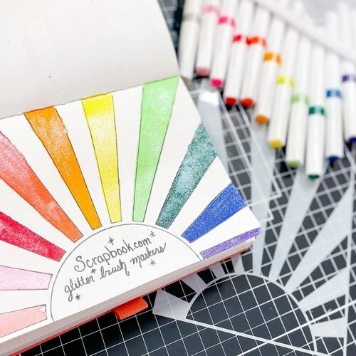 Scrapbook.com - Glitter Brush Marker Bundle - Sunset - 3 Pack 12 Scrapbook.com - Glitter Brush Marker Bundle - Sunset - 3 Pack