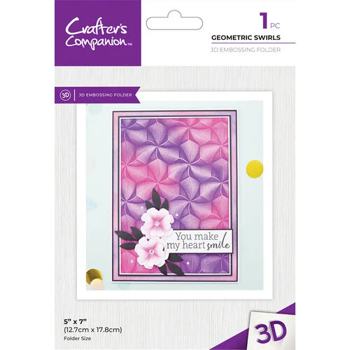 Crafter's Companion - 3D Embossing Folder - Geometric Swirls