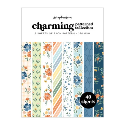 Scrapbook.com - Charming - Patterned Cardstock Paper Pad - Double Sided - 6x8 - 40 Sheets