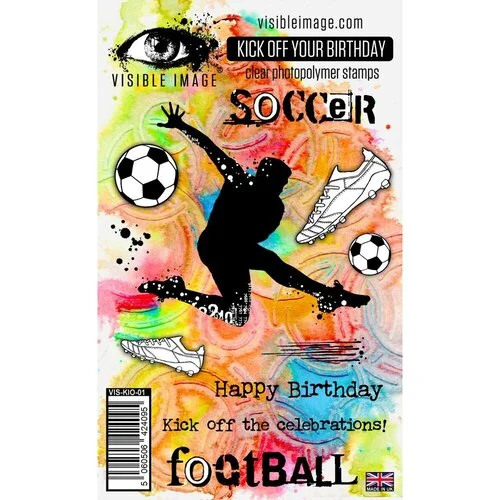 Visible Image - Clear Photopolymer Stamps - Kick Off Your Birthday 1 Visible Image - Clear Photopolymer Stamps - Kick Off Your Birthday