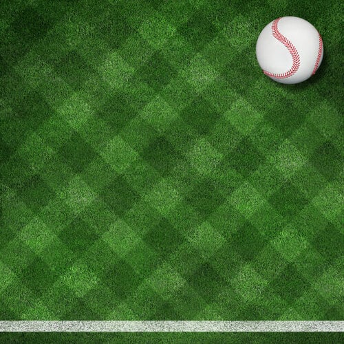 Scrapbook Customs - 12 x 12 Double Sided Paper - Baseball On Field