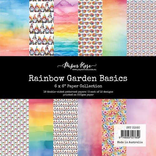 Paper Rose - Rainbow Garden Collection - 6 x 6 Collection Pack - Basics 1 Paper Rose - Rainbow Garden Collection - 6 x 6 Collection Pack - Basics