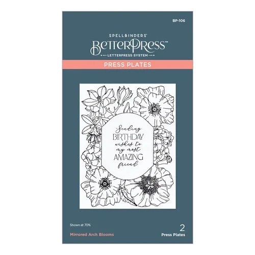 Spellbinders - BetterPress Collection - Press Plates - Mirrored Arch - Blooms 3 Spellbinders - BetterPress Collection - Press Plates - Mirrored Arch - Blooms
