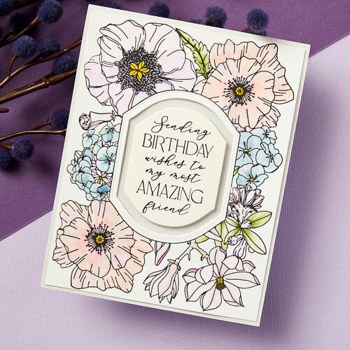 Spellbinders - BetterPress Collection - Press Plates - Mirrored Arch - Blooms 6 Spellbinders - BetterPress Collection - Press Plates - Mirrored Arch - Blooms