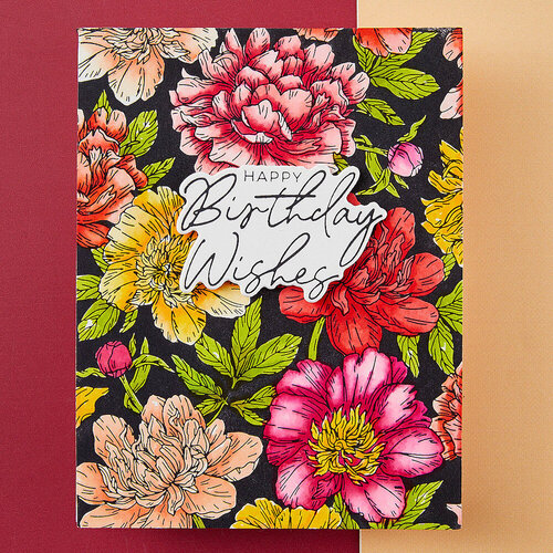 Spellbinders - BetterPress Collection - Press Plates - Let's Celebrate - Peony Background 5 Spellbinders - BetterPress Collection - Press Plates - Let's Celebrate - Peony Background