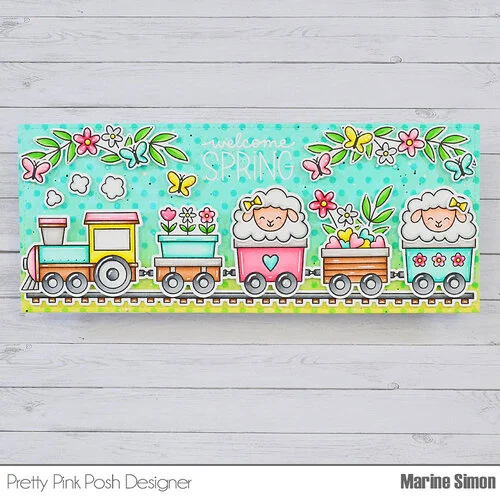 Pretty Pink Posh - Clear Photopolymer Stamps - Easter Train 2 Pretty Pink Posh - Clear Photopolymer Stamps - Easter Train