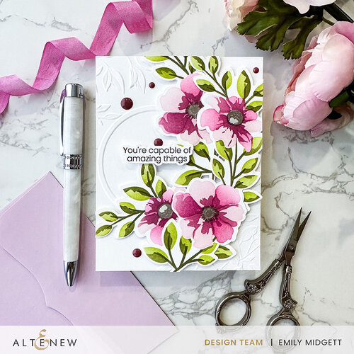 Altenew - Stamp And Stencil - Dynamic Duo - Painted Blossoms Bundle