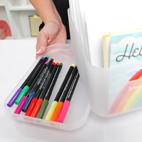 Scrapbook.com - Small and Large Storage Bins - Frost - 2 Pack 10 Scrapbook.com - Small and Large Storage Bins - Frost - 2 Pack