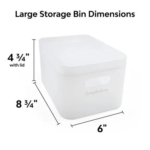 Scrapbook.com - Small and Large Storage Bins - Frost - 2 Pack 3 Scrapbook.com - Small and Large Storage Bins - Frost - 2 Pack