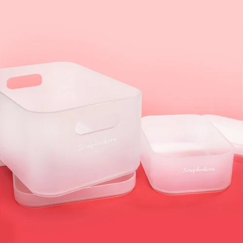 Scrapbook.com - Small and Large Storage Bins - Frost - 2 Pack 4 Scrapbook.com - Small and Large Storage Bins - Frost - 2 Pack