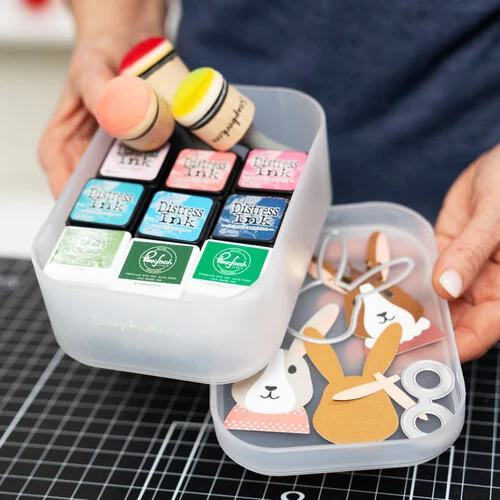 Scrapbook.com - Small and Large Storage Bins - Frost - 2 Pack 8 Scrapbook.com - Small and Large Storage Bins - Frost - 2 Pack