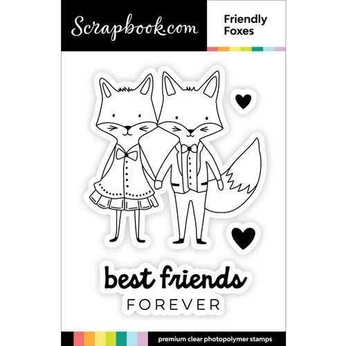Scrapbook.com - Clear Photopolymer Stamp Set - Friendly Foxes 1 Scrapbook.com - Clear Photopolymer Stamp Set - Friendly Foxes