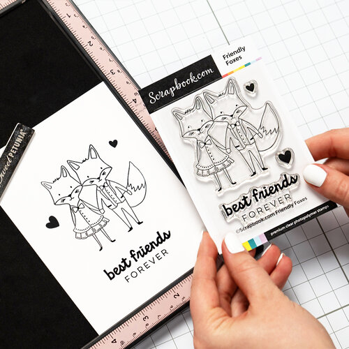 Scrapbook.com - Clear Photopolymer Stamp Set - Friendly Foxes 2 Scrapbook.com - Clear Photopolymer Stamp Set - Friendly Foxes