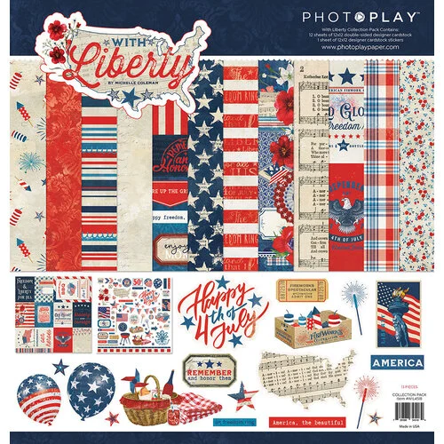 PhotoPlay - With Liberty Collection - 12 x 12 Collection Pack 1 PhotoPlay - With Liberty Collection - 12 x 12 Collection Pack