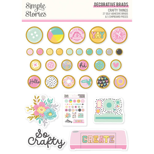 Simple Stories - Crafty Things Collection - Self Adhesive Decorative Brads 1 Simple Stories - Crafty Things Collection - Self Adhesive Decorative Brads
