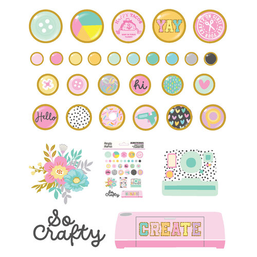 Simple Stories - Crafty Things Collection - Self Adhesive Decorative Brads 2 Simple Stories - Crafty Things Collection - Self Adhesive Decorative Brads