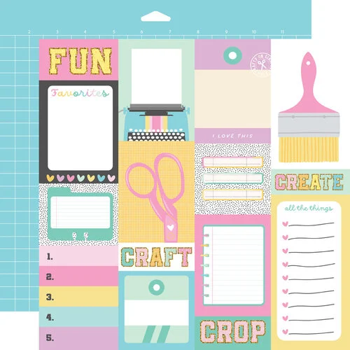Simple Stories - Crafty Things Collection - 12 x 12 Double Sided Paper - Journal Elements 1 Simple Stories - Crafty Things Collection - 12 x 12 Double Sided Paper - Journal Elements