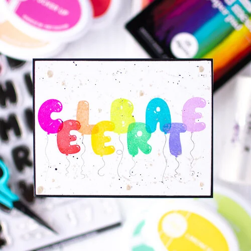 Scrapbook.com - Clear Photopolymer Stamp Set - Balloon Alphabet Solids, Outlines, and Numbers 5 Scrapbook.com - Clear Photopolymer Stamp Set - Balloon Alphabet Solids, Outlines, and Numbers