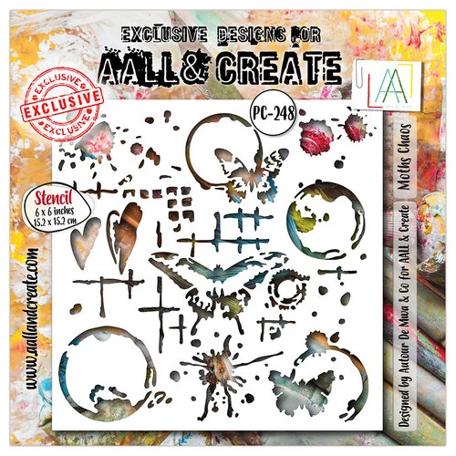 AALL and Create - Fractured Ecosphere Collection - Stencils - Moths Chaos