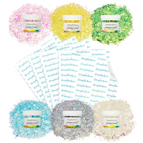 Scrapbook.com - Shimmer Flakes and Clear 6" x 8.5" Adhesive Sheets Bundle 2 1 Scrapbook.com - Shimmer Flakes and Clear 6" x 8.5" Adhesive Sheets Bundle 2