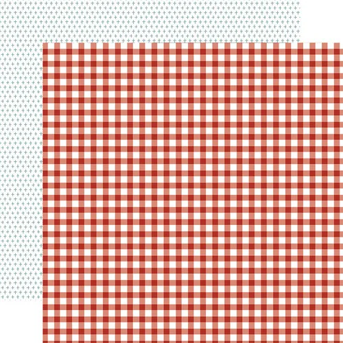 Echo Park - Chickens Collection - 12 x 12 Double Sided Paper - Together Plaid
