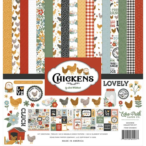 Echo Park - Chickens Collection - 12 x 12 Collection Kit 1 Echo Park - Chickens Collection - 12 x 12 Collection Kit