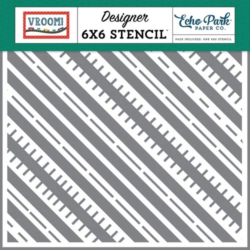Echo Park - Vroom! Collection - 6 x 6 Stencils - Racing Road Tracks