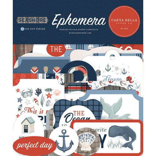 Carta Bella Paper - Seashore Collection - Ephemera 1 Carta Bella Paper - Seashore Collection - Ephemera