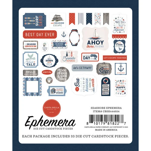 Carta Bella Paper - Seashore Collection - Ephemera 2 Carta Bella Paper - Seashore Collection - Ephemera