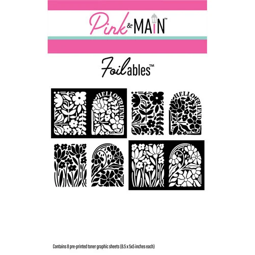 Pink and Main - Cheerfoil Collection - Foilable Sheets - Flower Motifs 1 Pink and Main - Cheerfoil Collection - Foilable Sheets - Flower Motifs