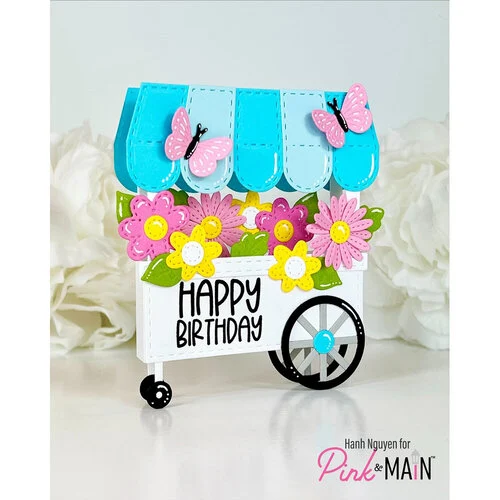Pink and Main - Dies - Flower Cart Pop Up Card
