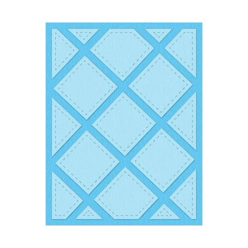 Scrapbook.com - Decorative Die Set - A2 Plate - Stitched Diagonal Diamond Block